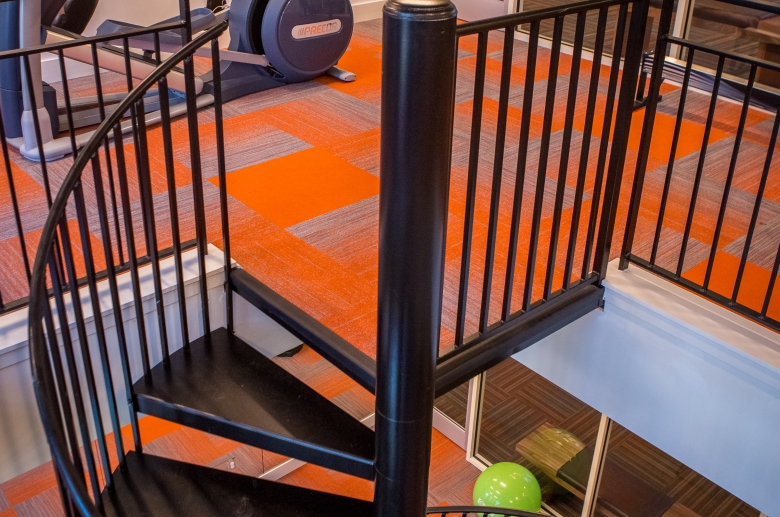 Fitness center second floor stairs