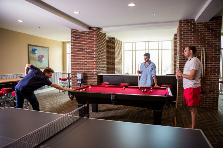 Pool, ping-pong, and shuffleboard area