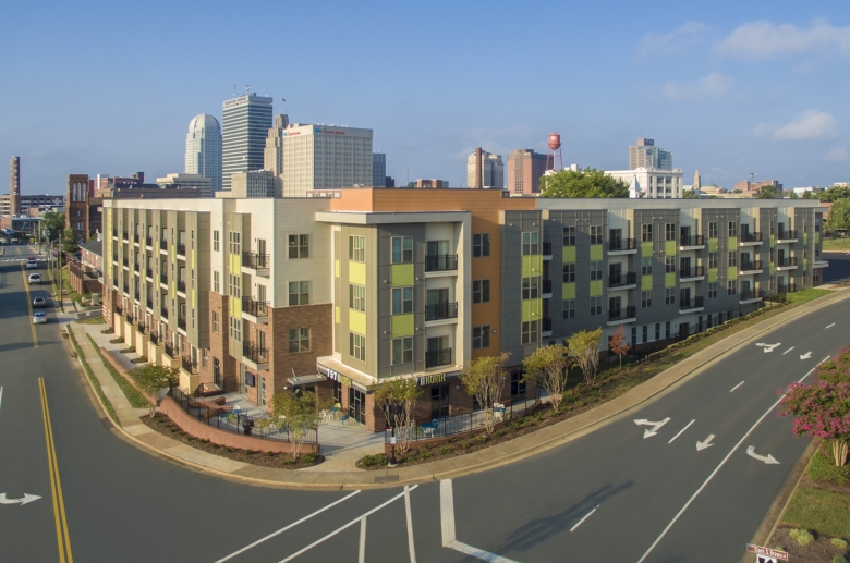 757 North Apartments angled exterior view