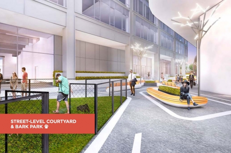 On-site bark park at Franklin Tower