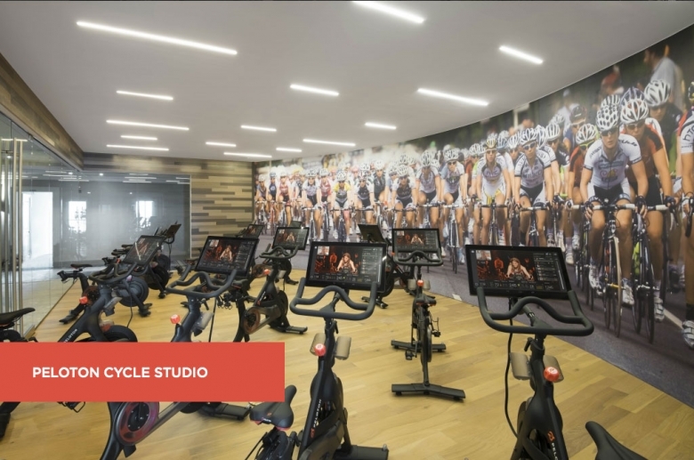 Peloton studio at Franklin Tower