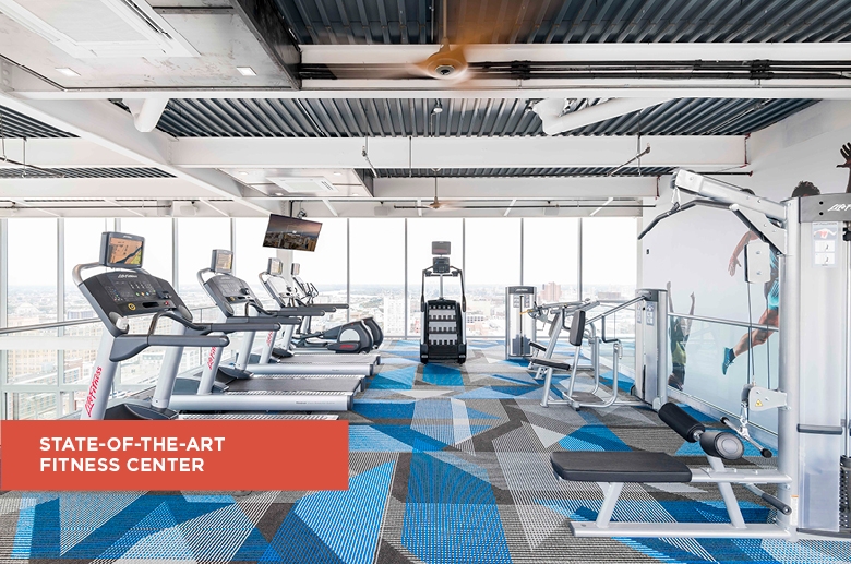 Cardio machines at Franklin Tower