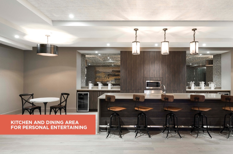 Resident kitchen and dining area for entertaining