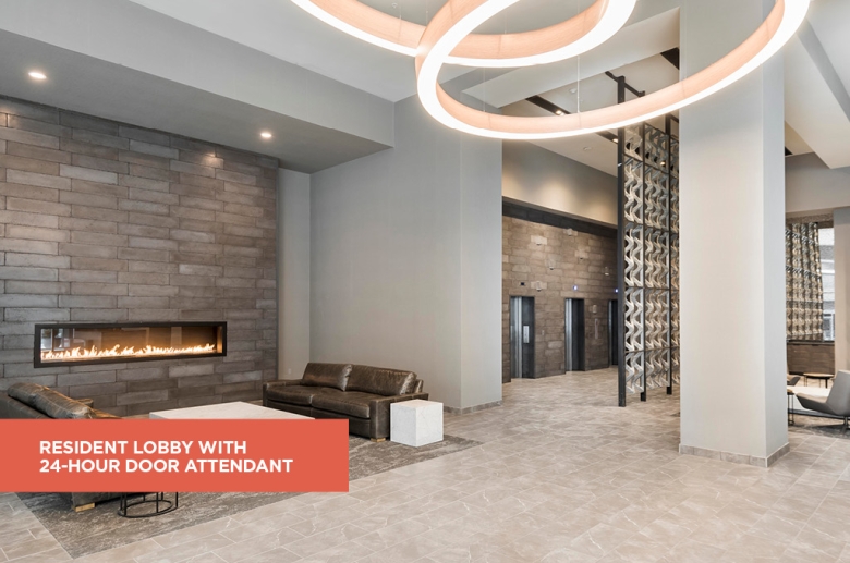 Resident lobby with 24-hour attendant