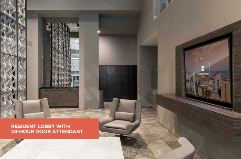Lounging area with large screen TVs