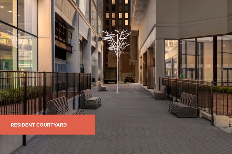 Franklin Tower's resident courtyard