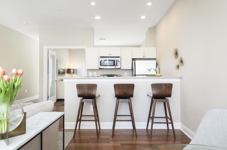 Breakfast bar with granite countertop at 2040 Market Street