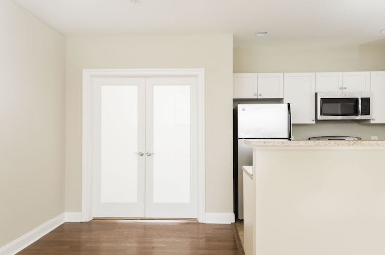 French doors leading to bedroom