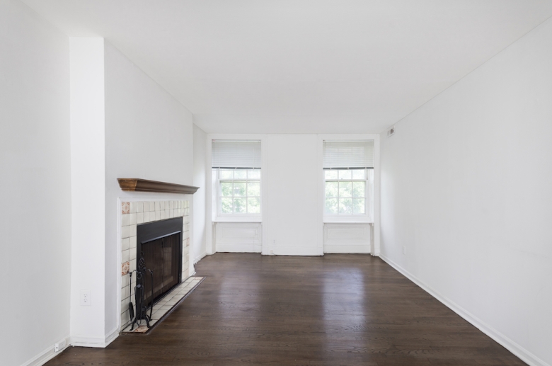 Living space with fireplace