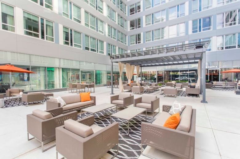 Resident courtyard with fire pits