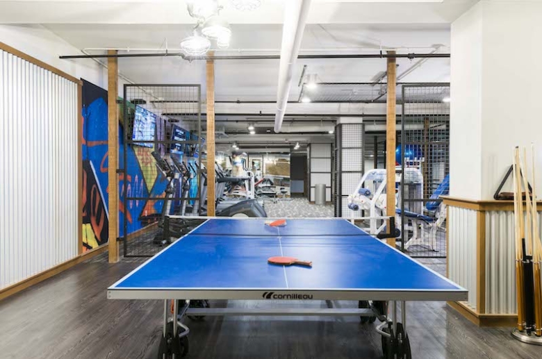 Ping-pong area at 915 Main Street