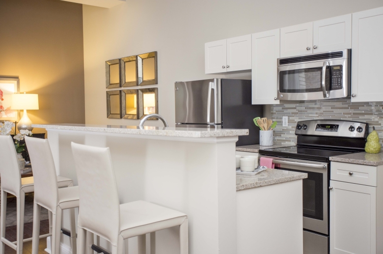 Tiled kitchen backsplash