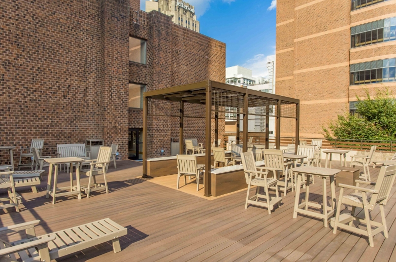 Barringer Residences resident roof deck with beautiful views