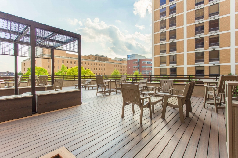 Comfortable seating at roof deck at Barringer Residences