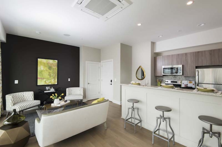 Breakfast bar with granite countertops