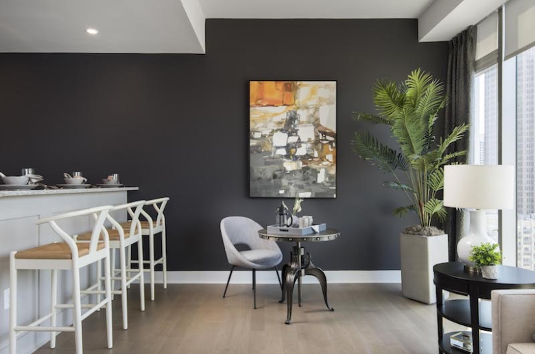 Dining area featuring hardwood flooring