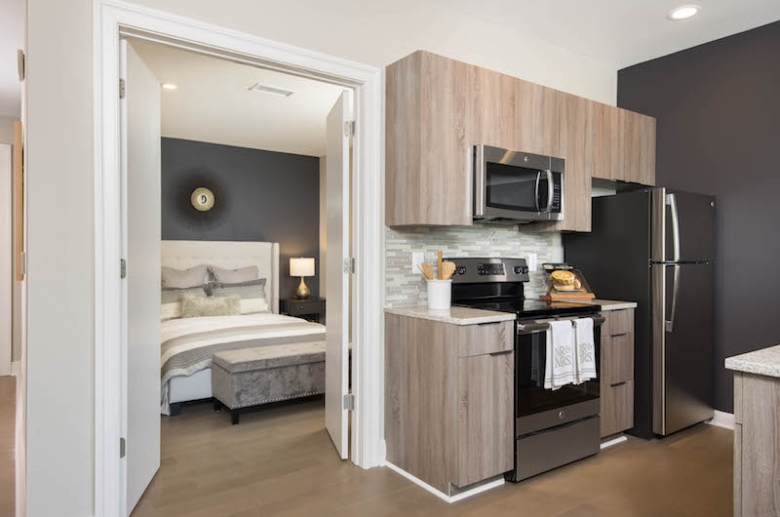Granite countertops and stainless steel appliances