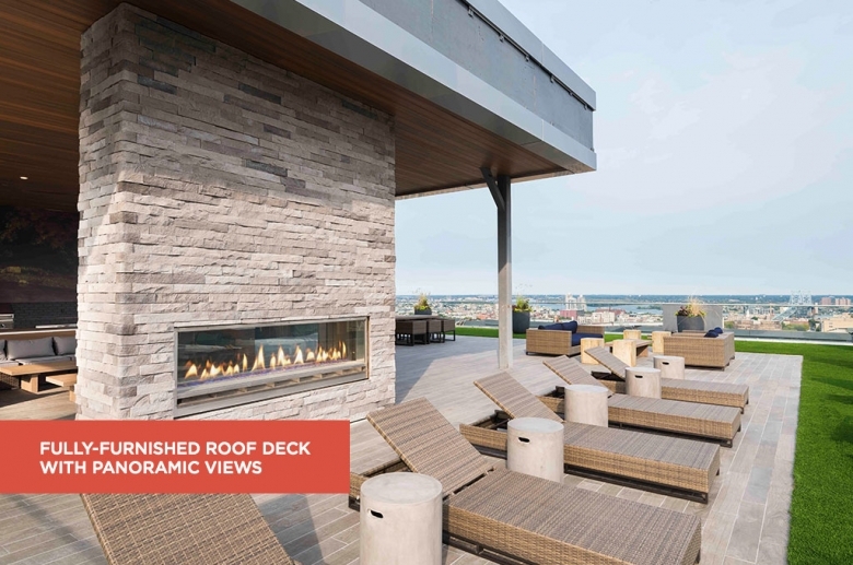 Franklin Tower's fully furnished rooftop deck