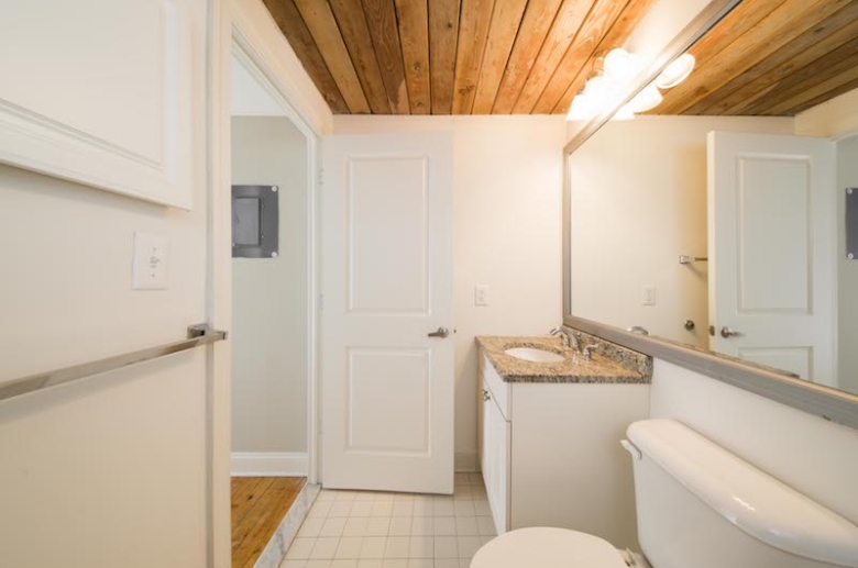 Bathroom with rustic touches