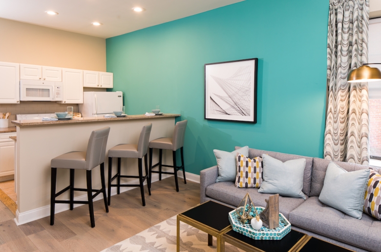 Combined kitchen and dining space