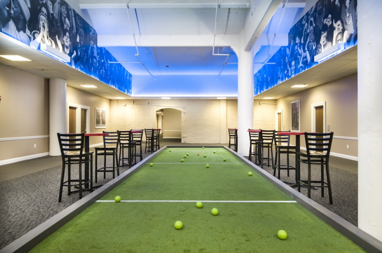 Indoor bocce court