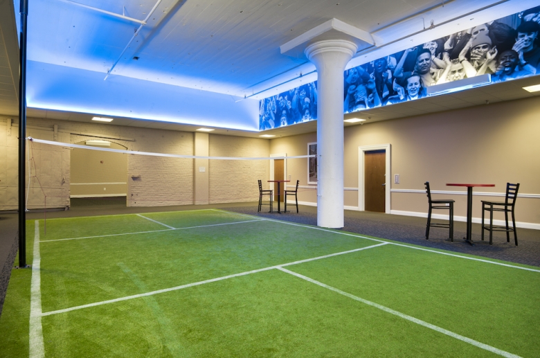 Indoor badminton court