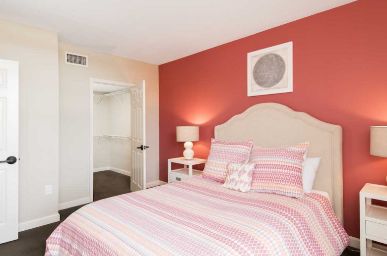 Bedroom with walk-in closet