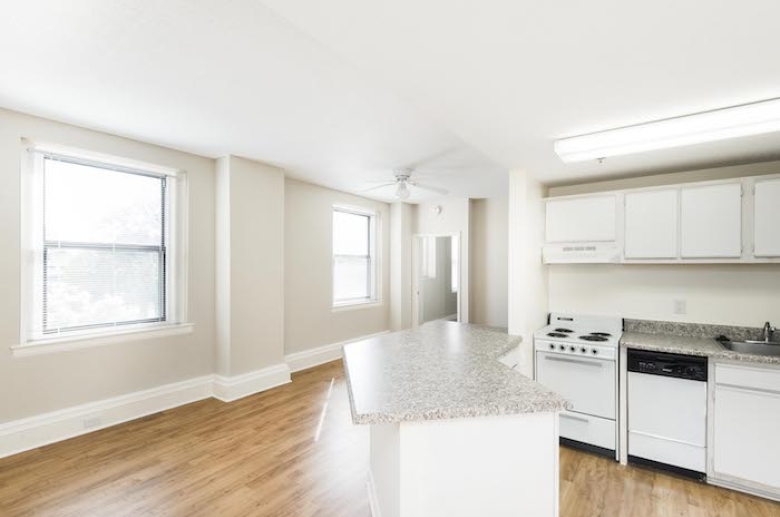 Combined kitchen and dining space