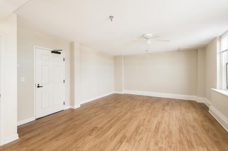 Living room with ceiling fan