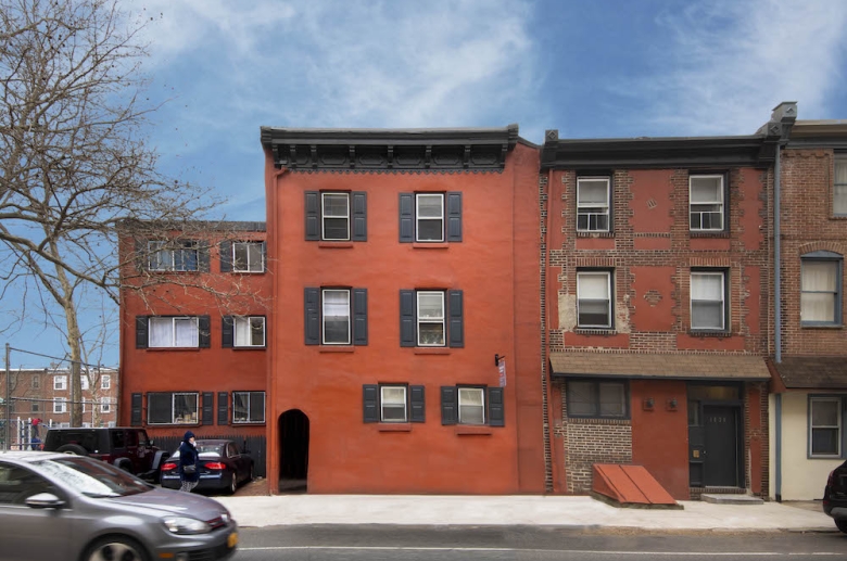 Hictoric facade at 1634-38 Lombard Street