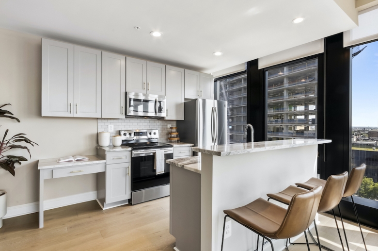 Riverwalk kitchen with built-in desk