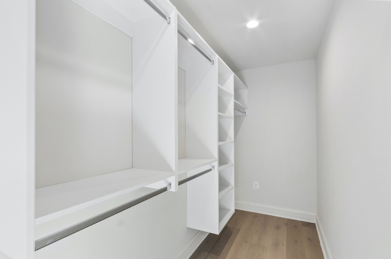 Riverwalk walk-in closet with shelving system