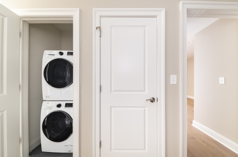 In-door stackable washer and dryer unit