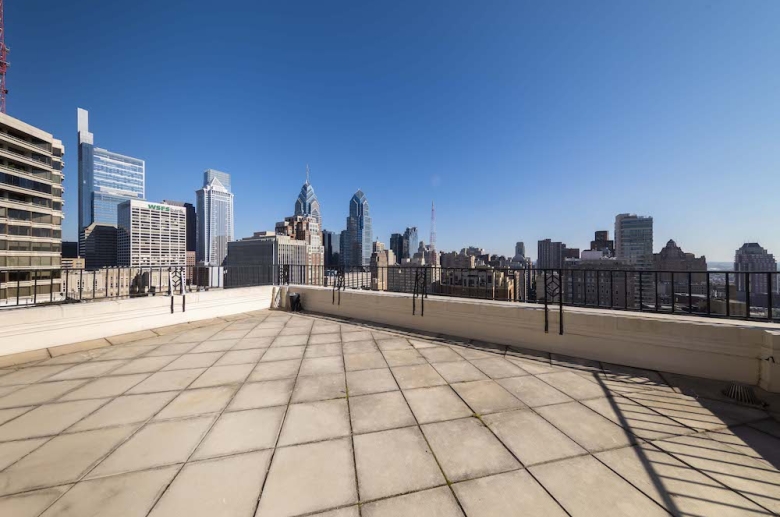 Penthouse rooftop with city view 