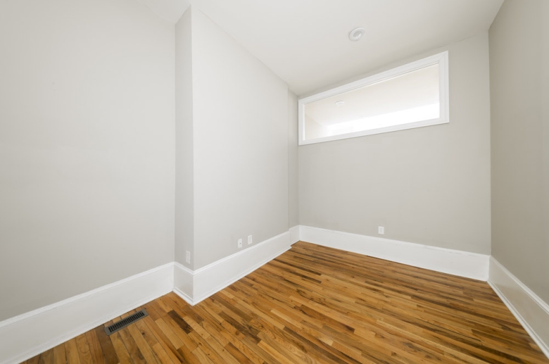 bedroom with unique architectural touches