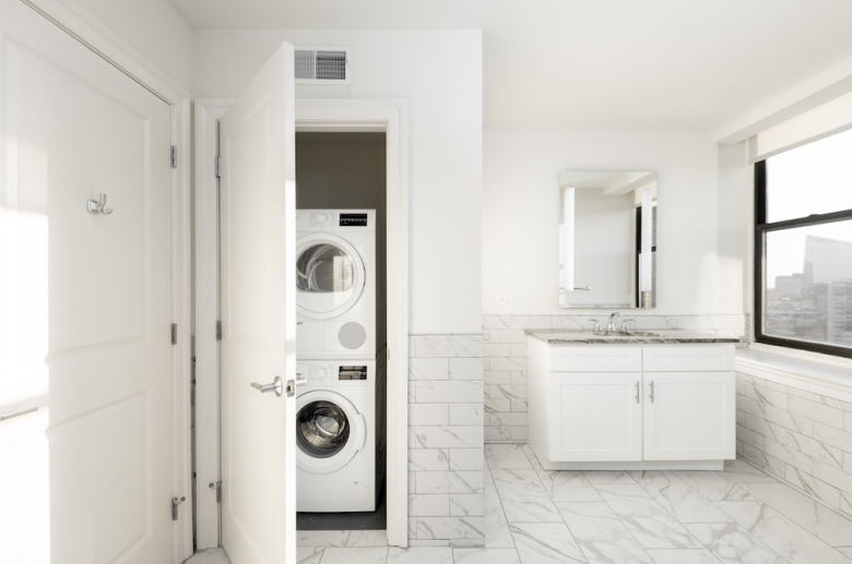 In-unit stackable washer and dryer
