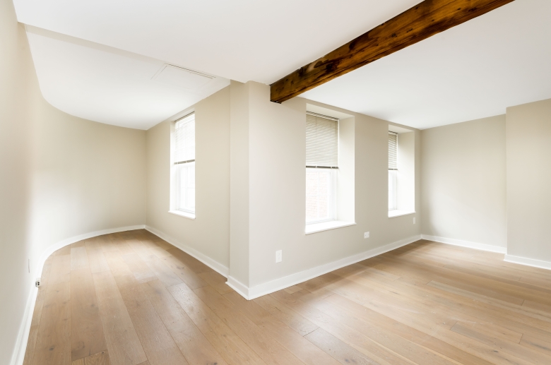 Living room with unique architectural touches