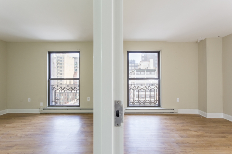 Living room with adjacent bedroom