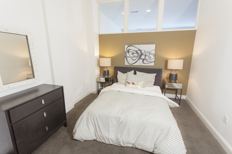 Bedroom with unique architectural features