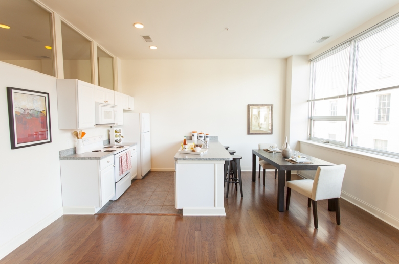 Sunny kitchen and dining space