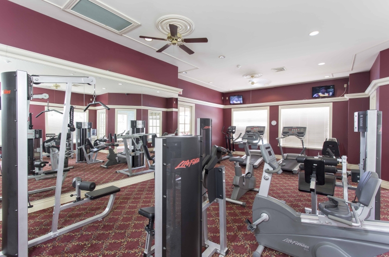 Strength training equipment at the fitness center