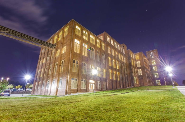 Night lighting Granby Mill facade 