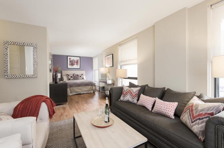 Studio apartments are generously sized
