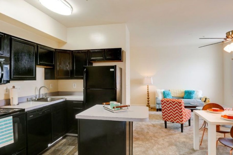 Open concept kitchen and dining space