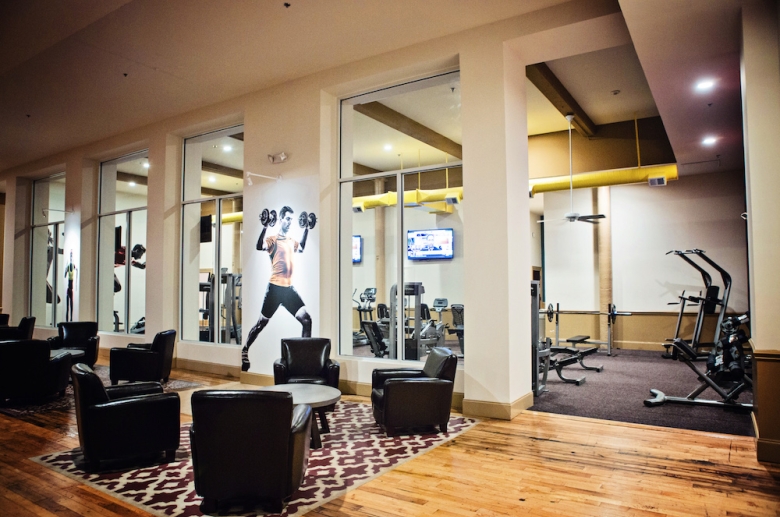 Lounge and fitness center