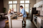 Under-mounted sink and breakfast bar