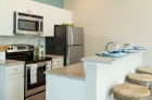 Stainless steel appliances and granite countertops