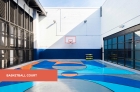 Rooftop basketball court