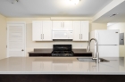 breakfast bar with undermounted sink