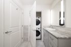 Bathroom with stackable washer and dryer